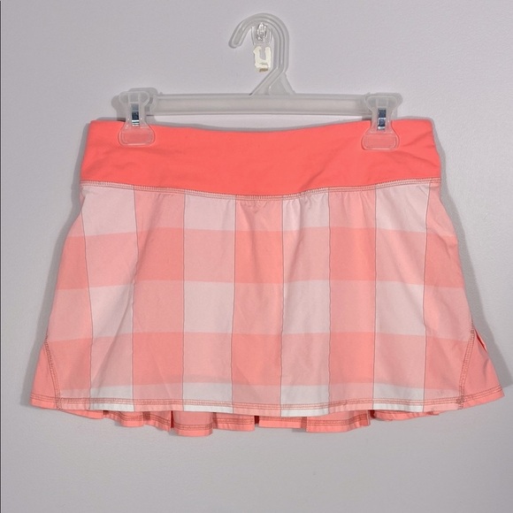 Lululemon Run: Pace Setter Skirt Pink Check size 6 - Picture 4 of 14